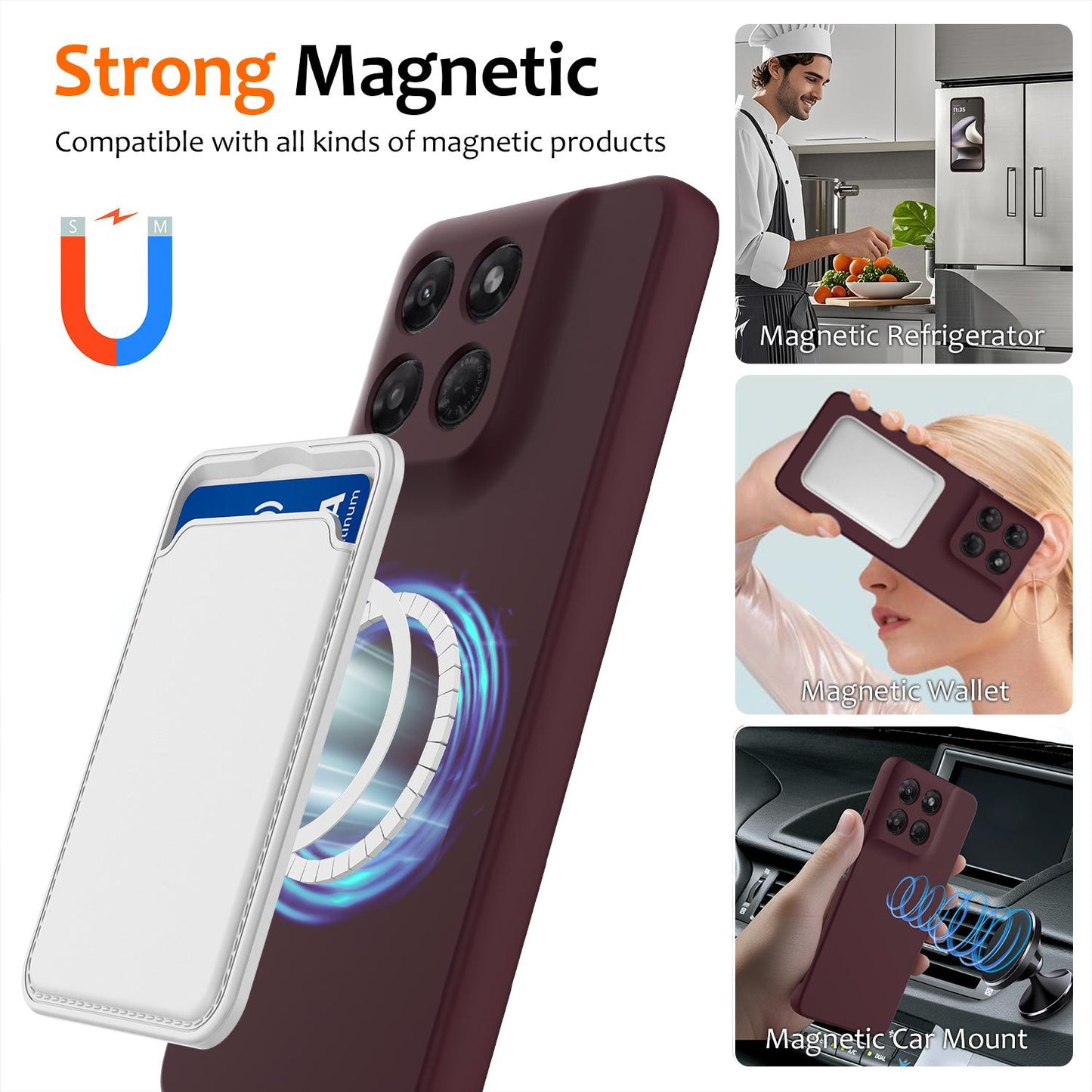 Motorola Moto G37 Power Shockproof Silicone MagSafe Phone Case with Microfibre Lining Magnetic Cover