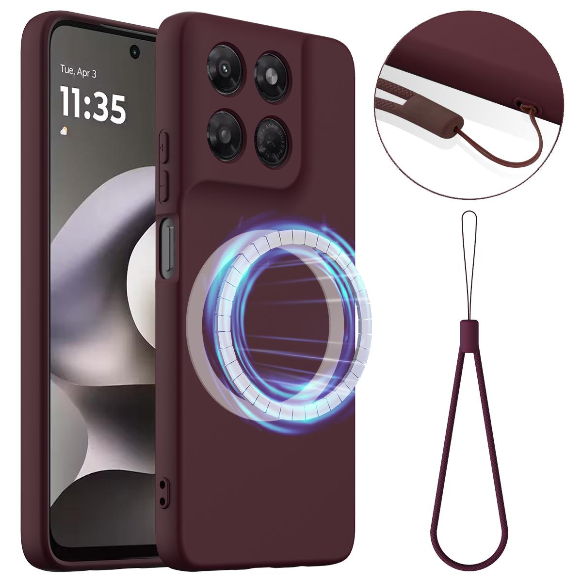 Motorola Moto G47 Shockproof Silicone MagSafe Phone Case with Microfibre Lining Magnetic Cover
