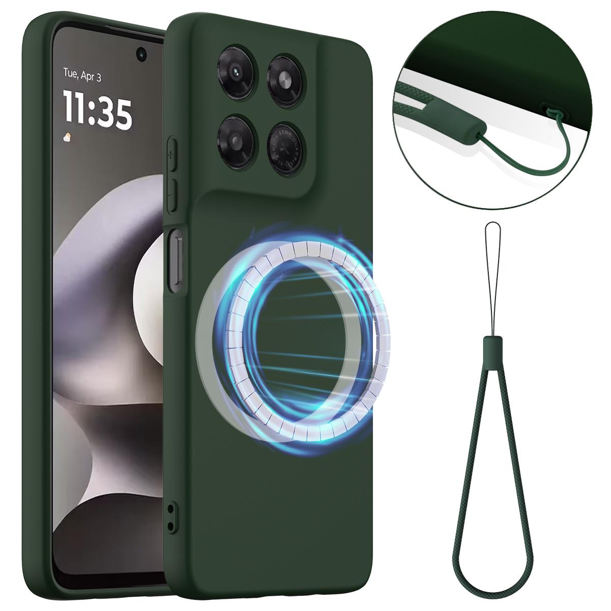 Motorola Moto G37 Shockproof Silicone MagSafe Phone Case with Microfibre Lining Magnetic Cover