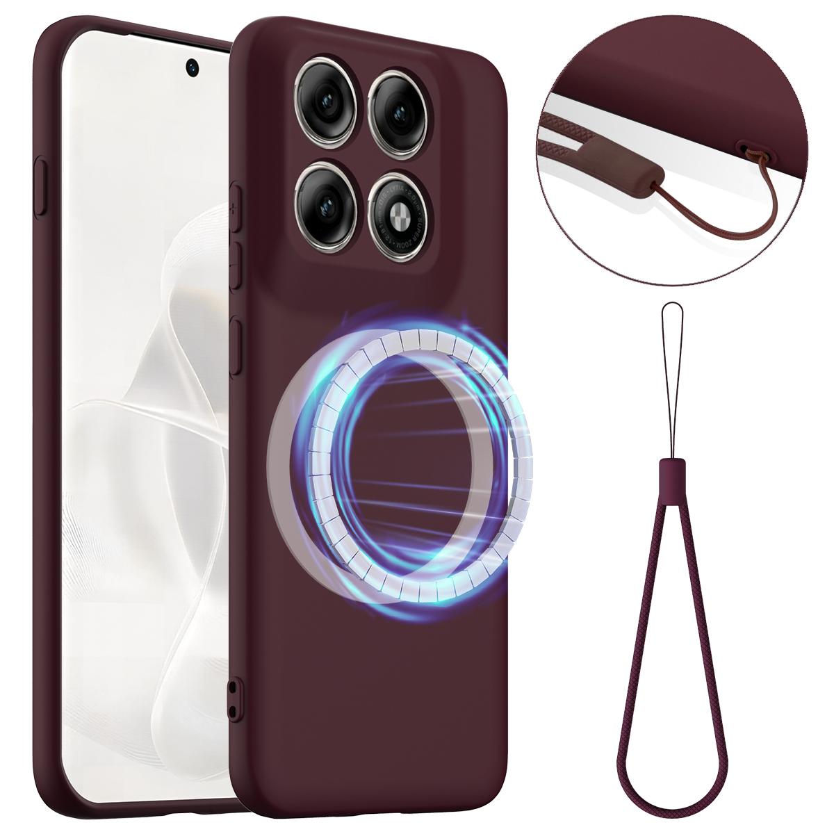 Motorola Edge 70 Pro+ 5G Shockproof Silicone MagSafe Phone Case with Microfibre Lining Magnetic Cover