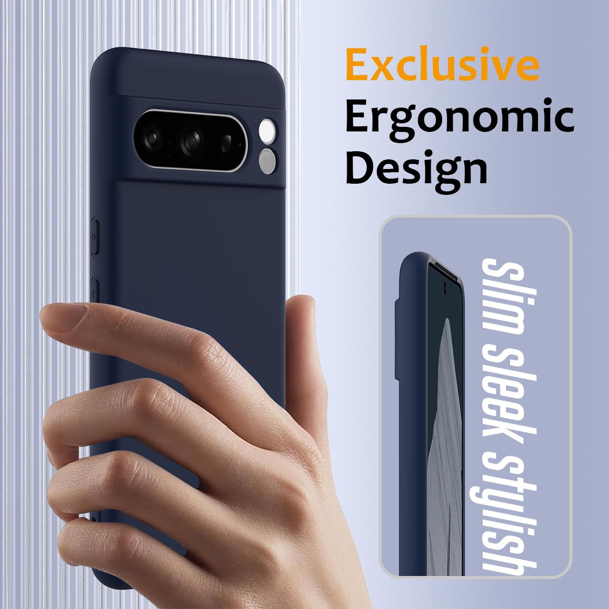 Google Pixel 8 Pro Shockproof Silicone MagSafe Phone Case with Microfibre Lining Magnetic Cover