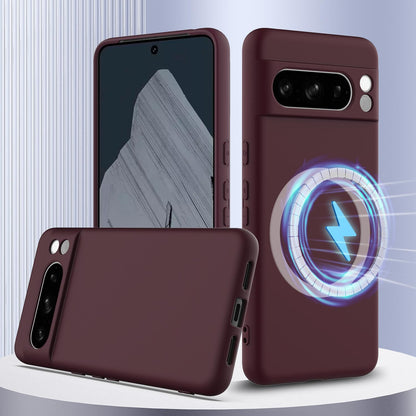 Google Pixel 8 Pro Shockproof Silicone MagSafe Phone Case with Microfibre Lining Magnetic Cover