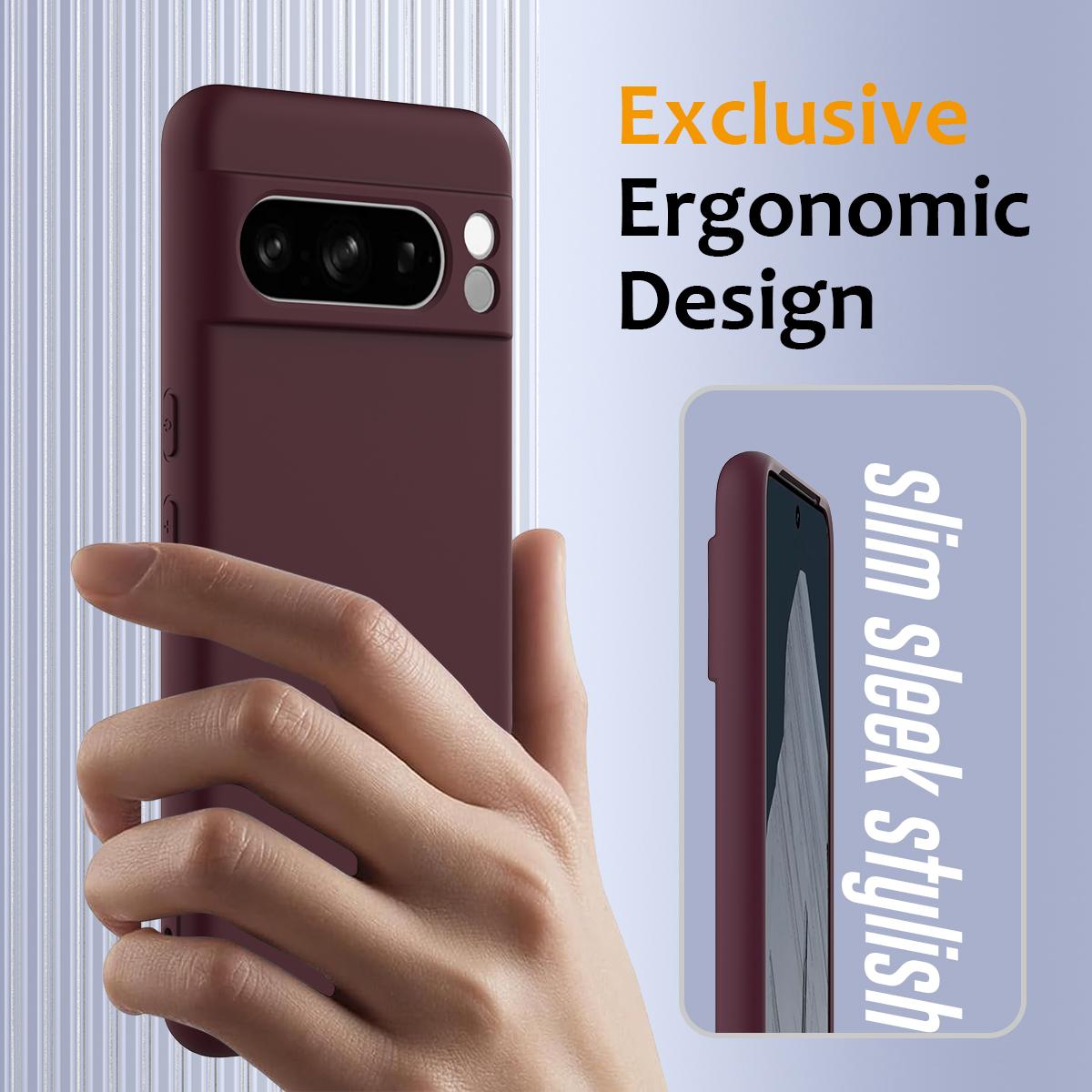 Google Pixel 8 Pro Shockproof Silicone MagSafe Phone Case with Microfibre Lining Magnetic Cover
