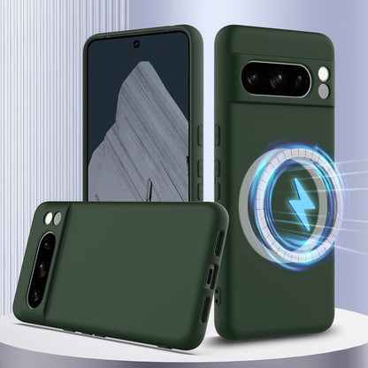 Google Pixel 8 Pro Shockproof Silicone MagSafe Phone Case with Microfibre Lining Magnetic Cover