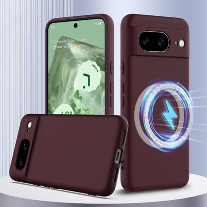 Google Pixel 8 Shockproof Silicone MagSafe Phone Case with Microfibre Lining Magnetic Cover