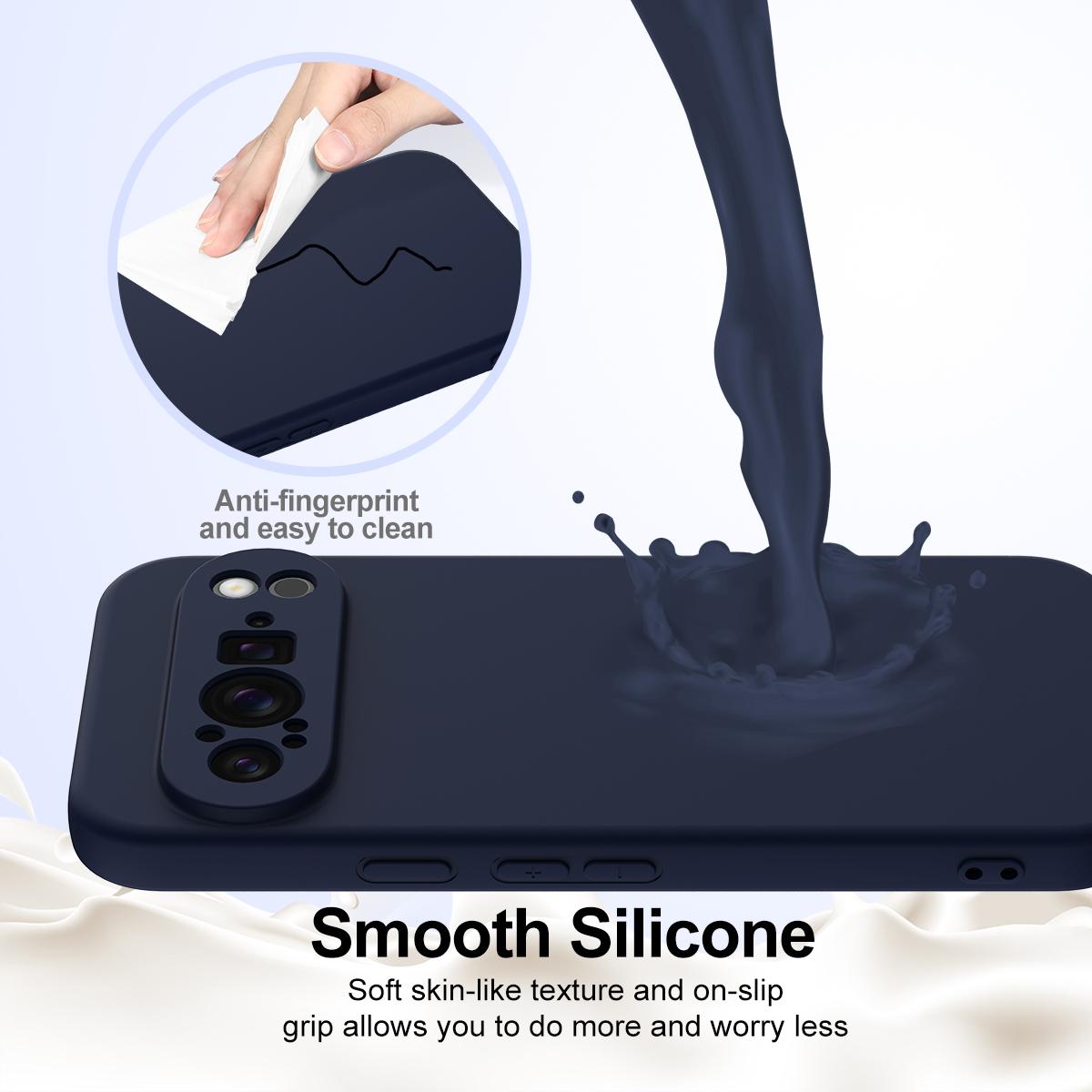 Google Pixel 9 Pro Shockproof Silicone MagSafe Phone Case with Microfibre Lining Magnetic Cover