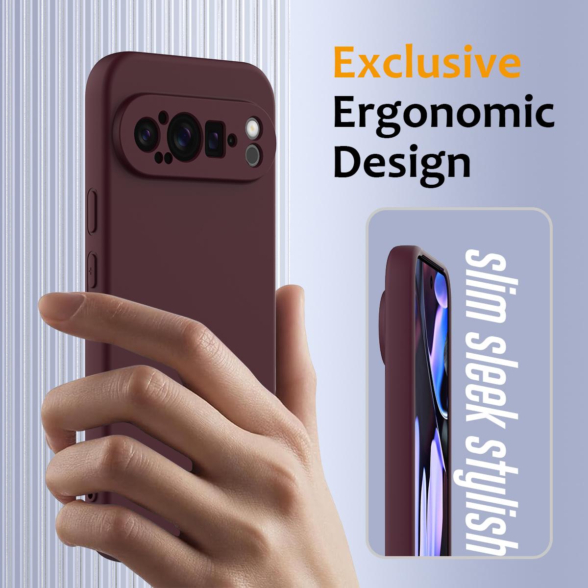 Google Pixel 9 Pro Shockproof Silicone MagSafe Phone Case with Microfibre Lining Magnetic Cover