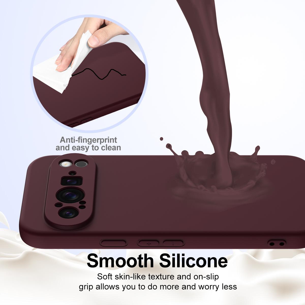 Google Pixel 9 Pro Shockproof Silicone MagSafe Phone Case with Microfibre Lining Magnetic Cover