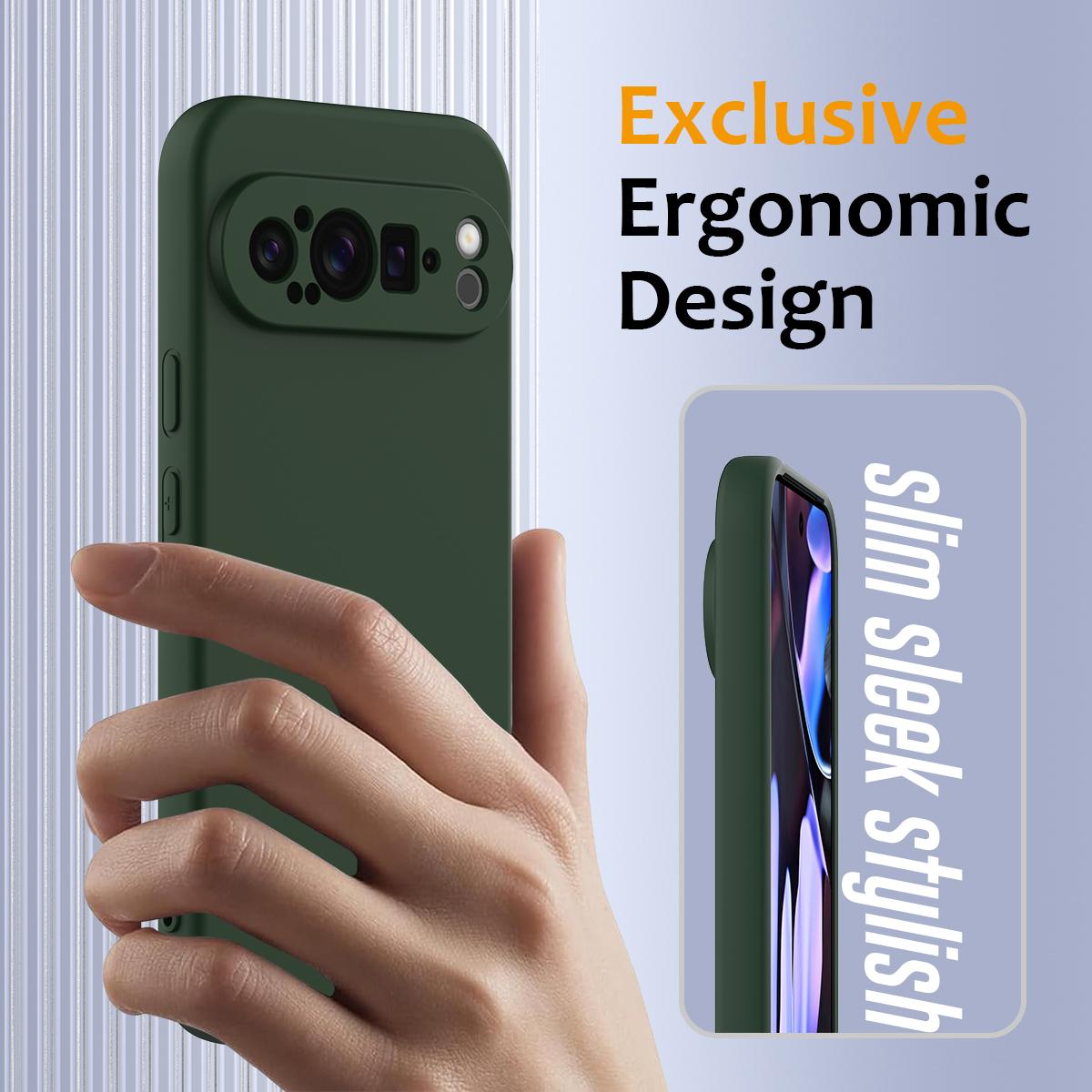 Google Pixel 9 Pro Shockproof Silicone MagSafe Phone Case with Microfibre Lining Magnetic Cover