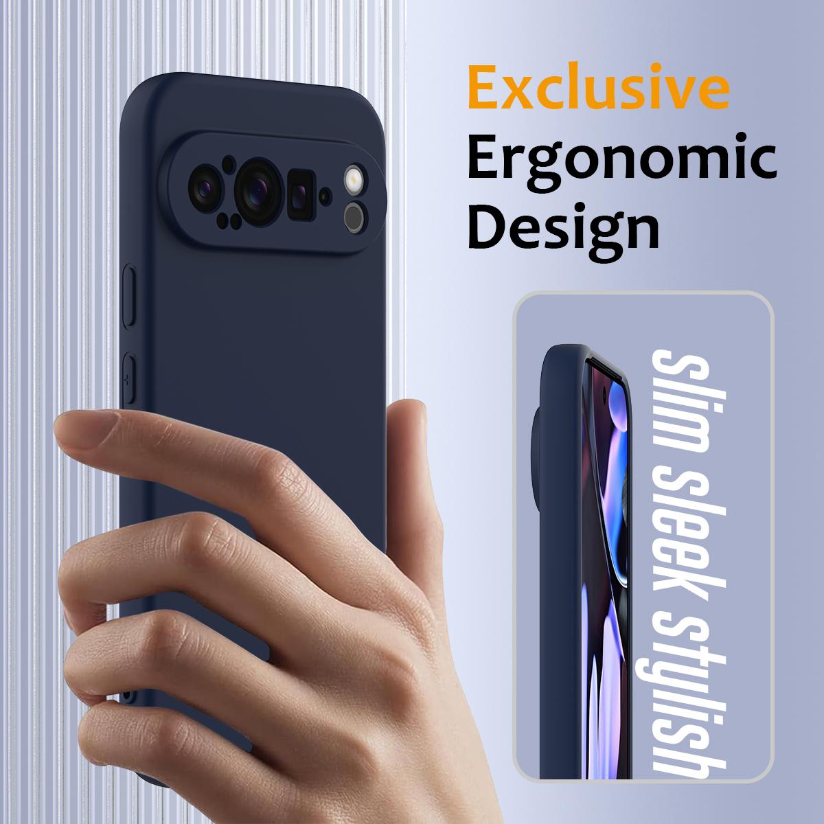 Google Pixel 9 Pro XL Shockproof Silicone MagSafe Phone Case with Microfibre Lining Magnetic Cover
