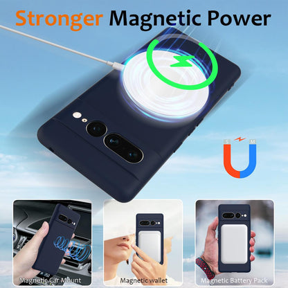 Google Pixel 7 Pro Shockproof Silicone MagSafe Phone Case with Microfibre Lining Magnetic Cover