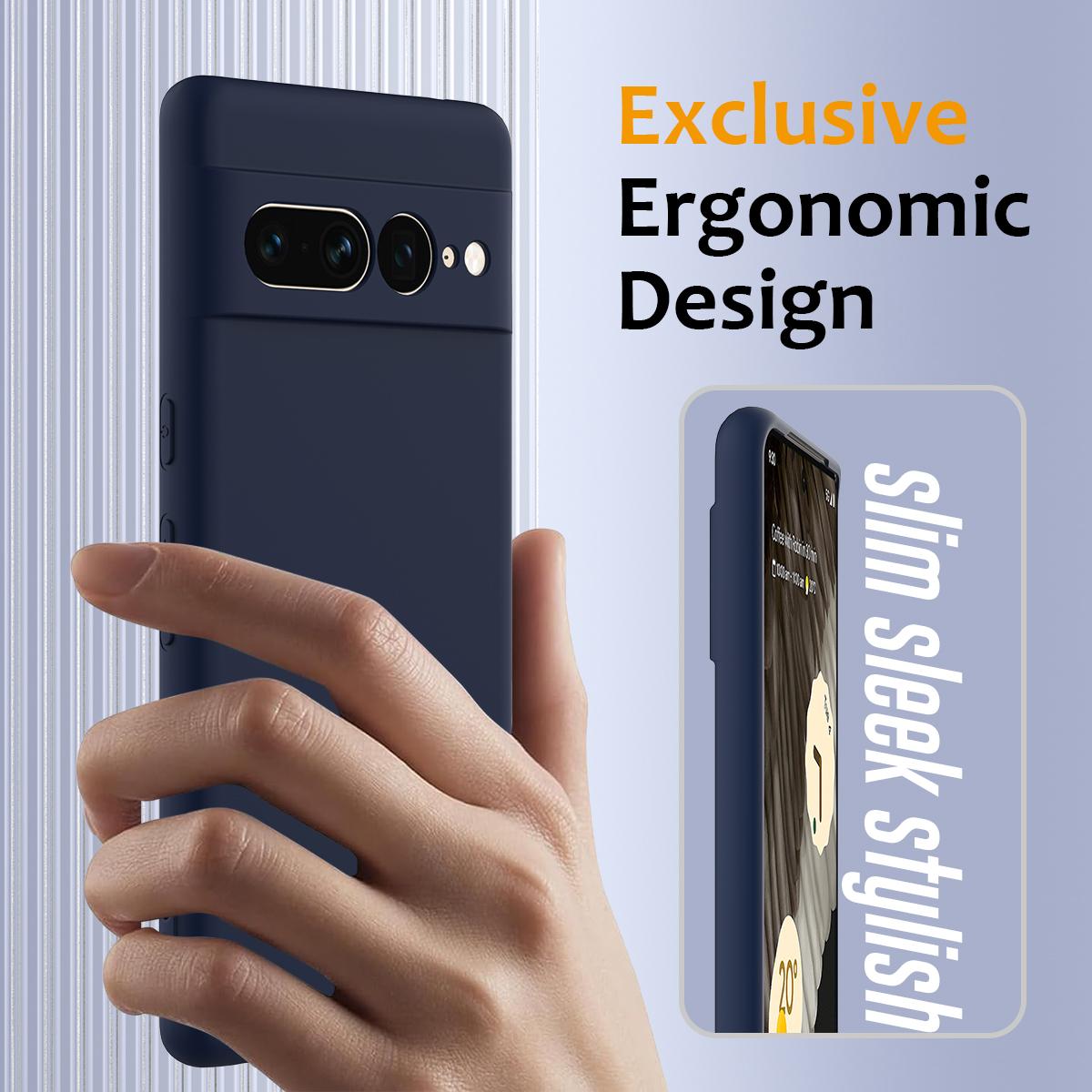 Google Pixel 7 Pro Shockproof Silicone MagSafe Phone Case with Microfibre Lining Magnetic Cover