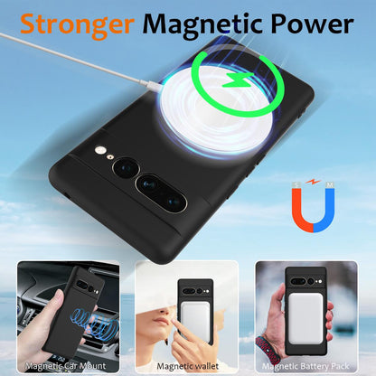 Google Pixel 7 Pro Shockproof Silicone MagSafe Phone Case with Microfibre Lining Magnetic Cover