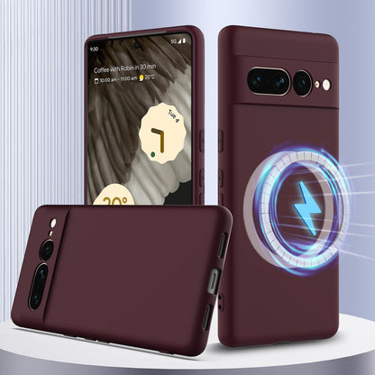 Google Pixel 7 Pro Shockproof Silicone MagSafe Phone Case with Microfibre Lining Magnetic Cover