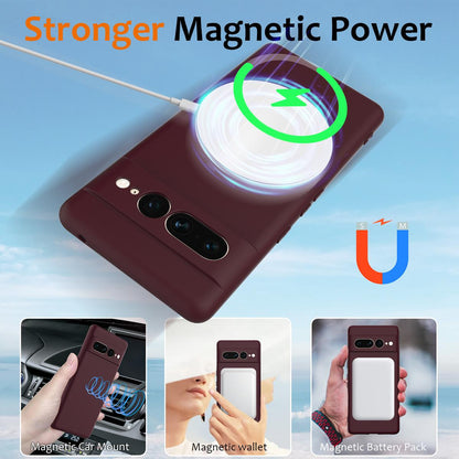 Google Pixel 7 Pro Shockproof Silicone MagSafe Phone Case with Microfibre Lining Magnetic Cover