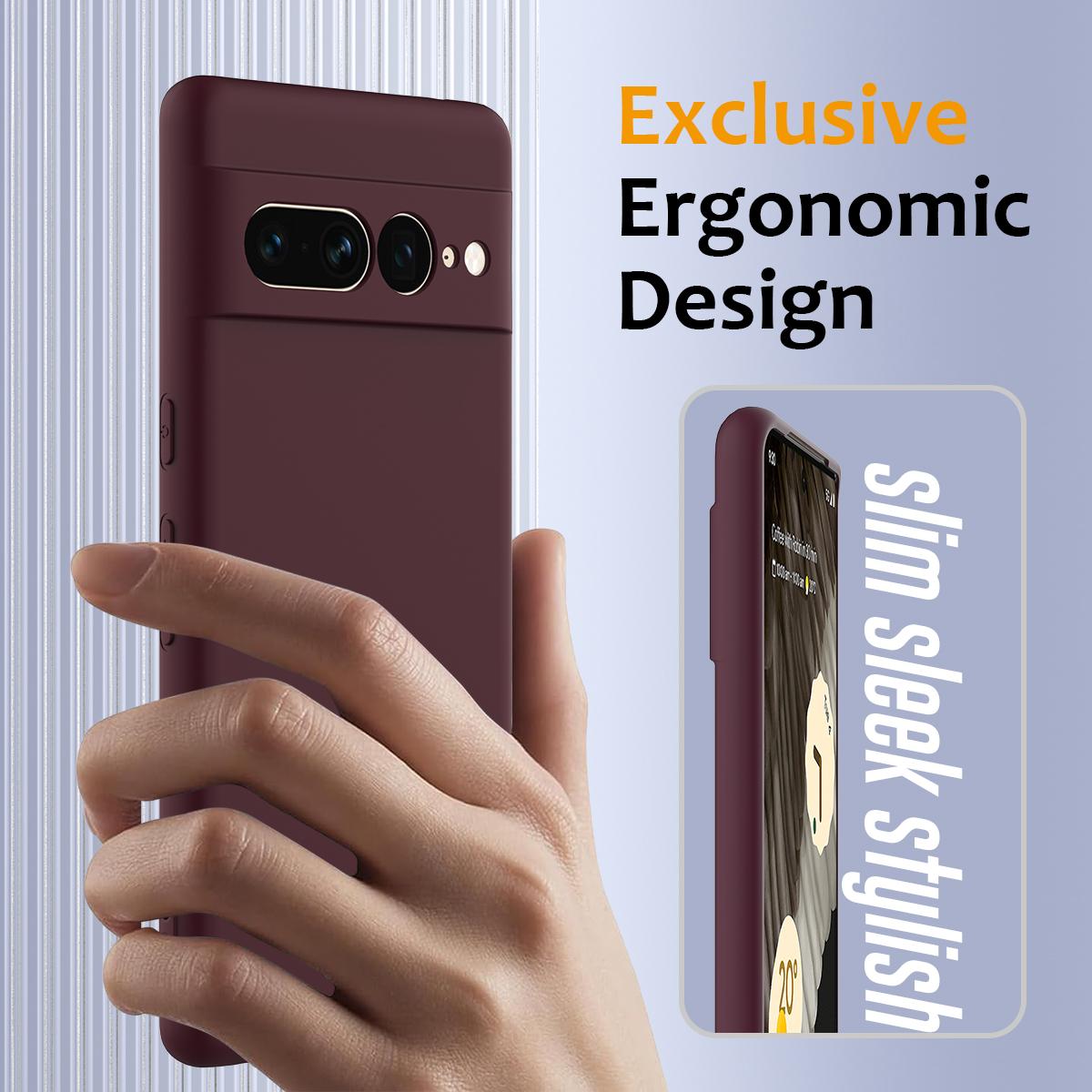 Google Pixel 7 Pro Shockproof Silicone MagSafe Phone Case with Microfibre Lining Magnetic Cover