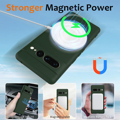 Google Pixel 7 Pro Shockproof Silicone MagSafe Phone Case with Microfibre Lining Magnetic Cover
