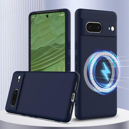 Google Pixel 7 Shockproof Silicone MagSafe Phone Case with Microfibre Lining Magnetic Cover