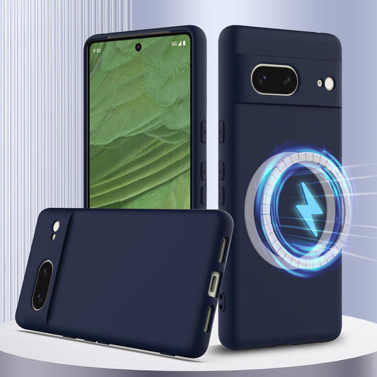Google Pixel 7 Shockproof Silicone MagSafe Phone Case with Microfibre Lining Magnetic Cover
