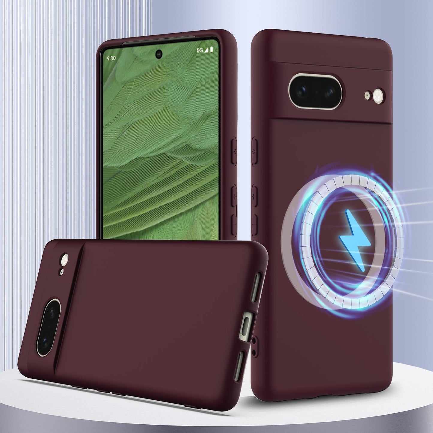 Google Pixel 7 Shockproof Silicone MagSafe Phone Case with Microfibre Lining Magnetic Cover