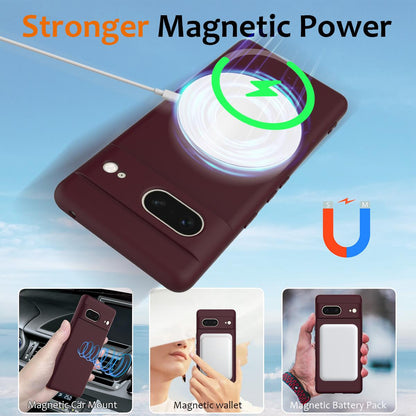 Google Pixel 7 Shockproof Silicone MagSafe Phone Case with Microfibre Lining Magnetic Cover