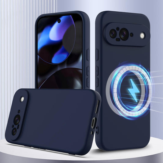 Google Pixel 9 Shockproof Silicone MagSafe Phone Case with Microfibre Lining Magnetic Cover