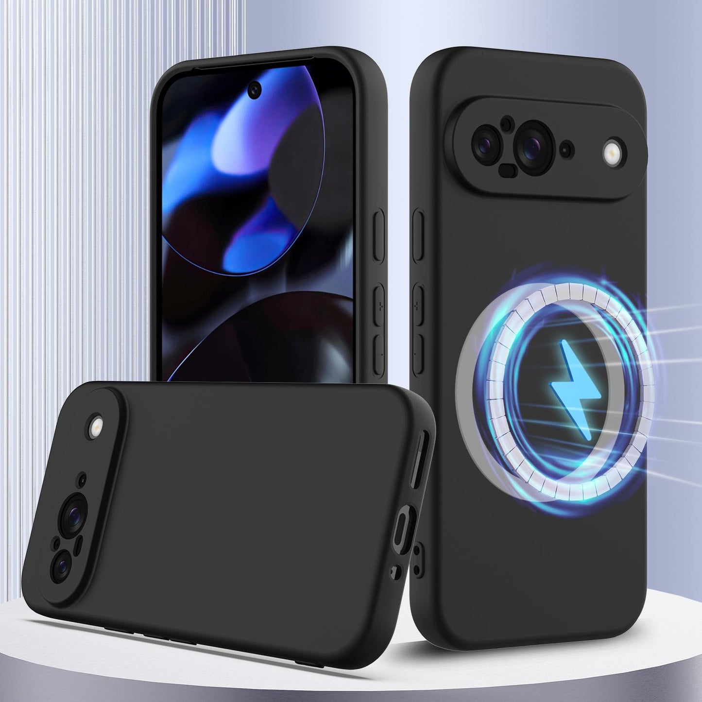 Google Pixel 9 Shockproof Silicone MagSafe Phone Case with Microfibre Lining Magnetic Cover