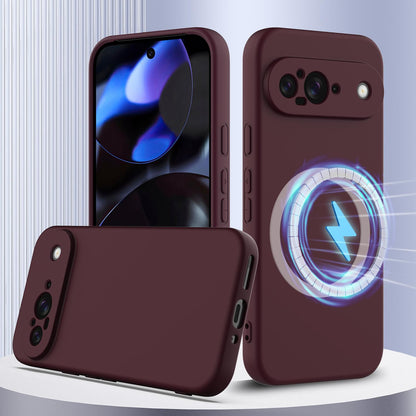 Google Pixel 9 Shockproof Silicone MagSafe Phone Case with Microfibre Lining Magnetic Cover
