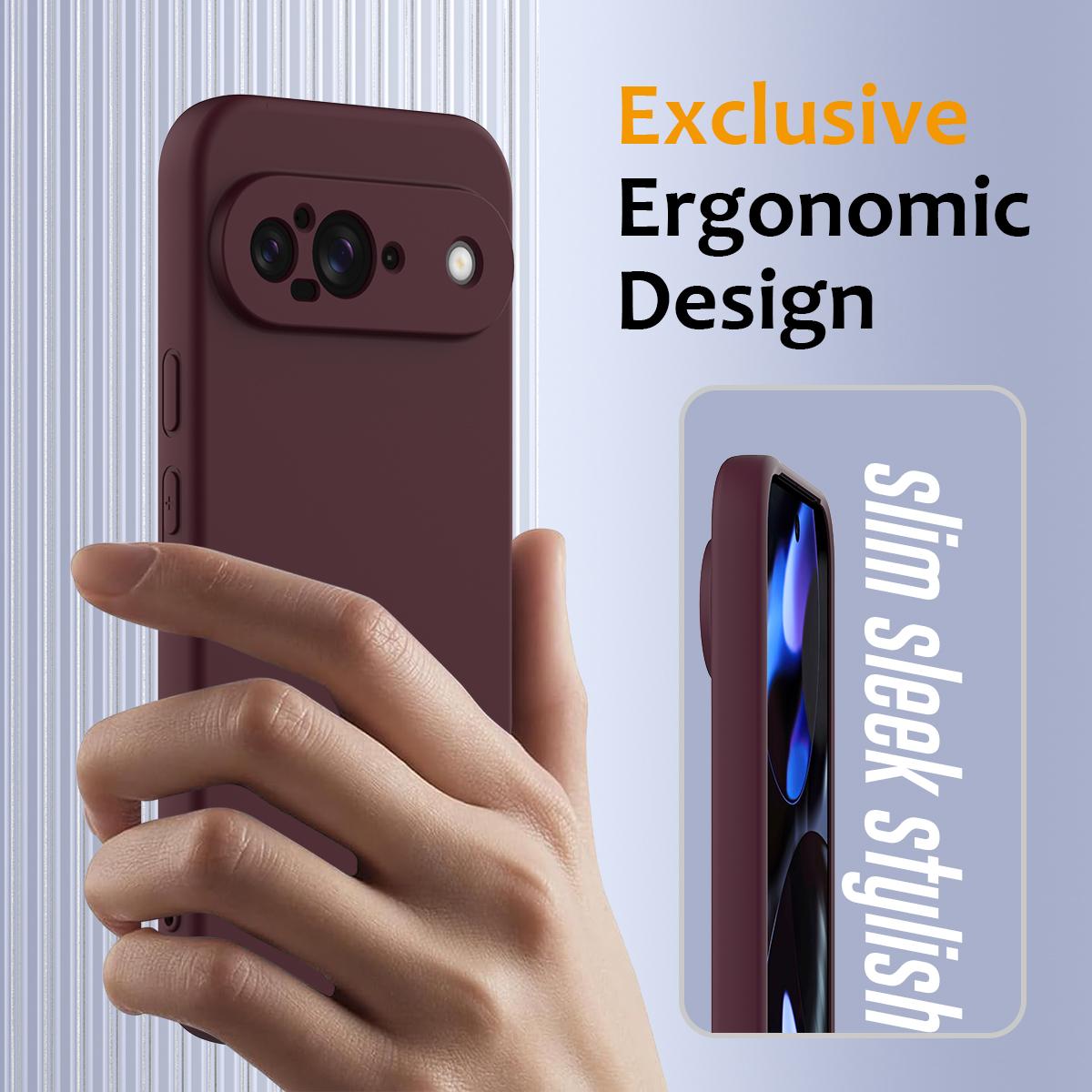 Google Pixel 9 Shockproof Silicone MagSafe Phone Case with Microfibre Lining Magnetic Cover