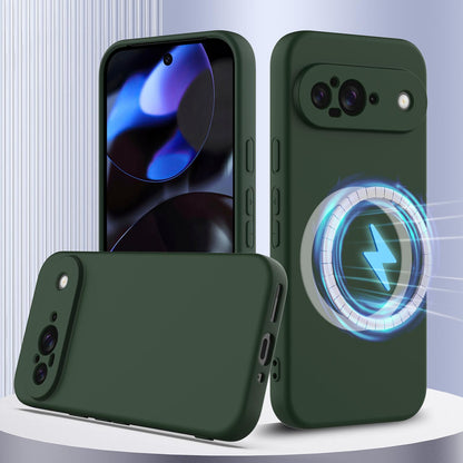Google Pixel 9 Shockproof Silicone MagSafe Phone Case with Microfibre Lining Magnetic Cover