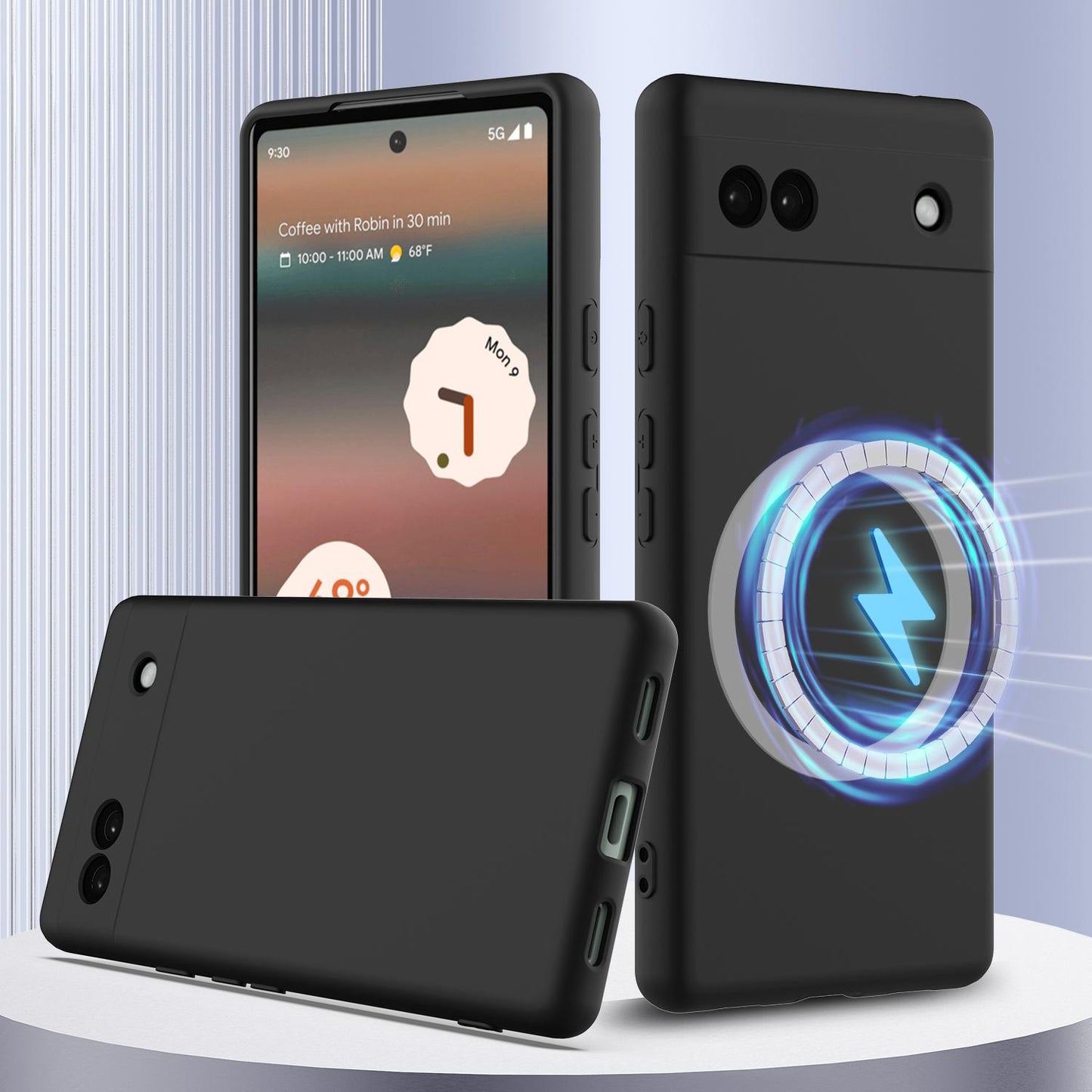 Google Pixel 6a Shockproof Silicone MagSafe Phone Case with Microfibre Lining Magnetic Cover