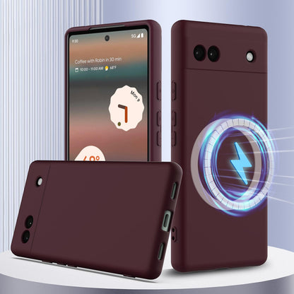 Google Pixel 6a Shockproof Silicone MagSafe Phone Case with Microfibre Lining Magnetic Cover