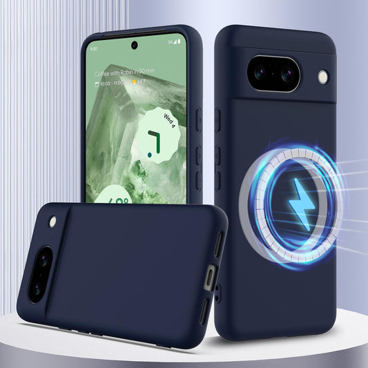 Google Pixel 8a Shockproof Silicone MagSafe Phone Case with Microfibre Lining Magnetic Cover