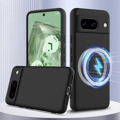 Google Pixel 8a Shockproof Silicone MagSafe Phone Case with Microfibre Lining Magnetic Cover