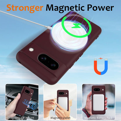 Google Pixel 8a Shockproof Silicone MagSafe Phone Case with Microfibre Lining Magnetic Cover