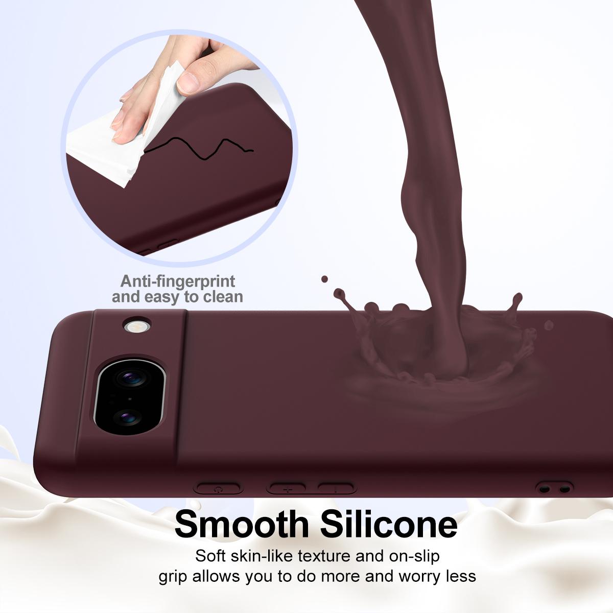 Google Pixel 8a Shockproof Silicone MagSafe Phone Case with Microfibre Lining Magnetic Cover