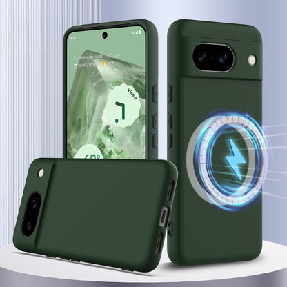 Google Pixel 8a Shockproof Silicone MagSafe Phone Case with Microfibre Lining Magnetic Cover