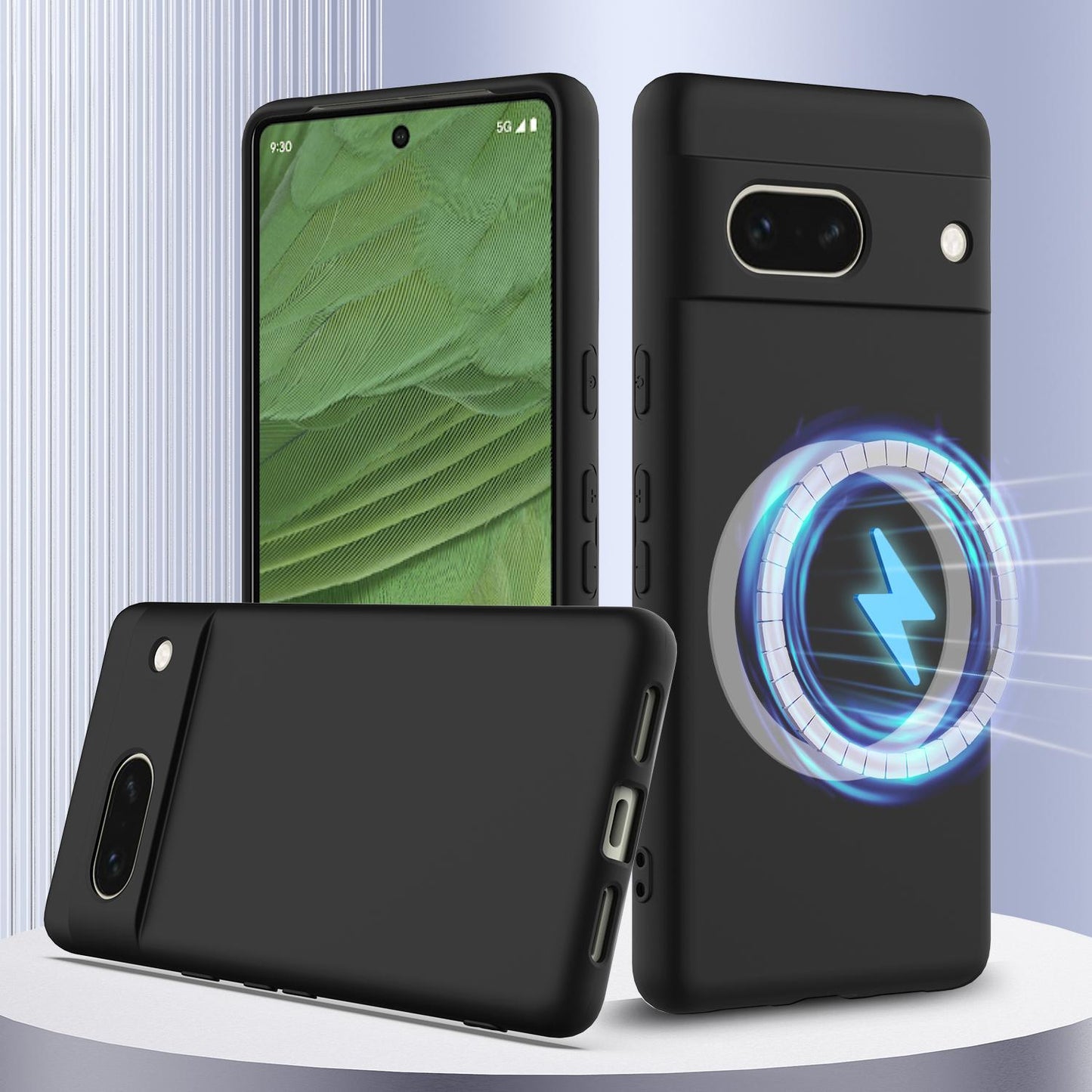 Google Pixel 7a Shockproof Silicone MagSafe Phone Case with Microfibre Lining Magnetic Cover