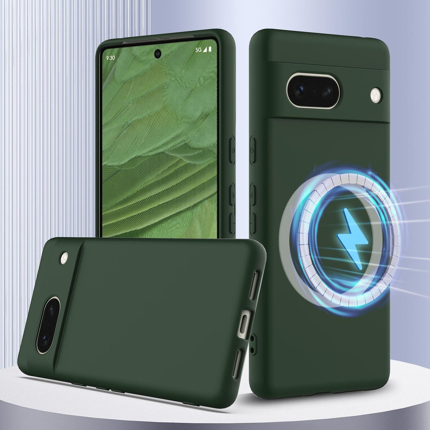 Google Pixel 7a Shockproof Silicone MagSafe Phone Case with Microfibre Lining Magnetic Cover