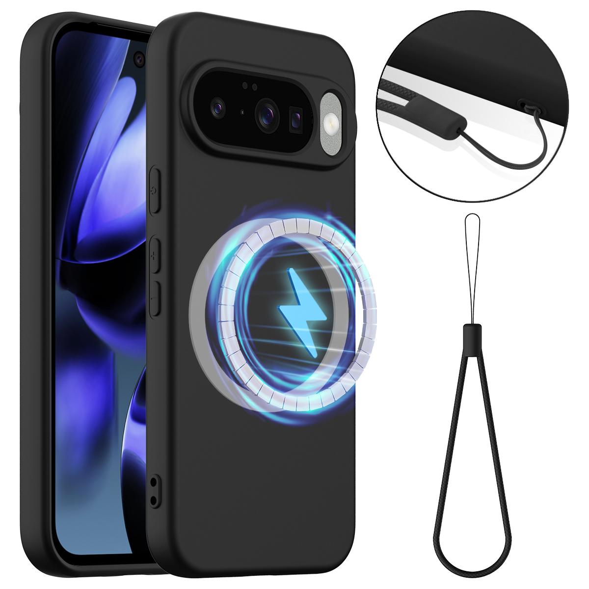 Google Pixel 10 Shockproof Silicone MagSafe Phone Case with Microfibre Lining Magnetic Cover