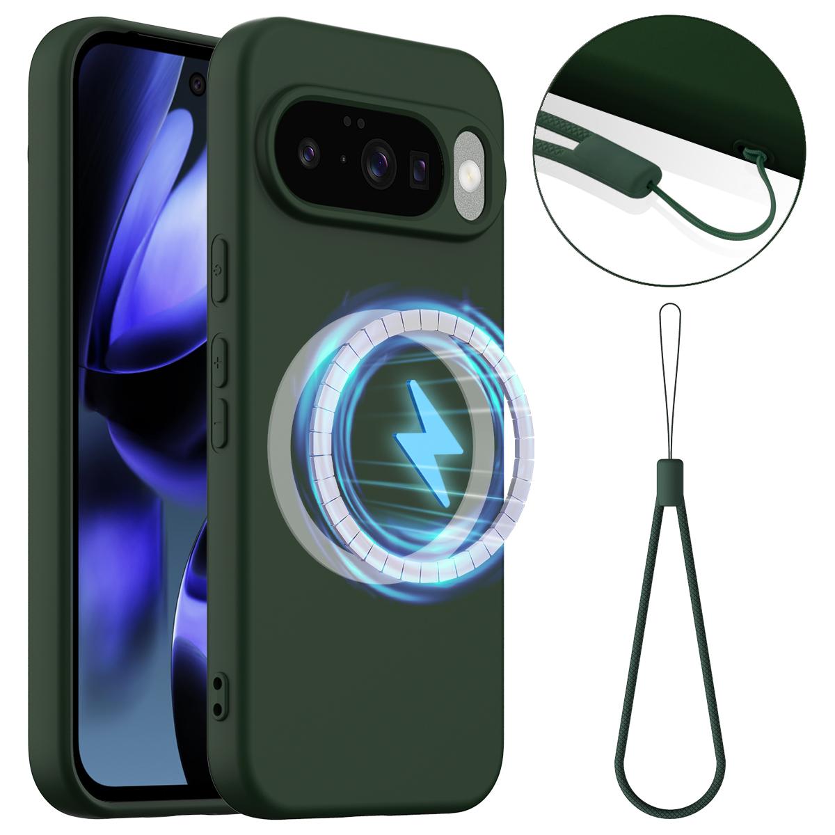 Google Pixel 10 Shockproof Silicone MagSafe Phone Case with Microfibre Lining Magnetic Cover