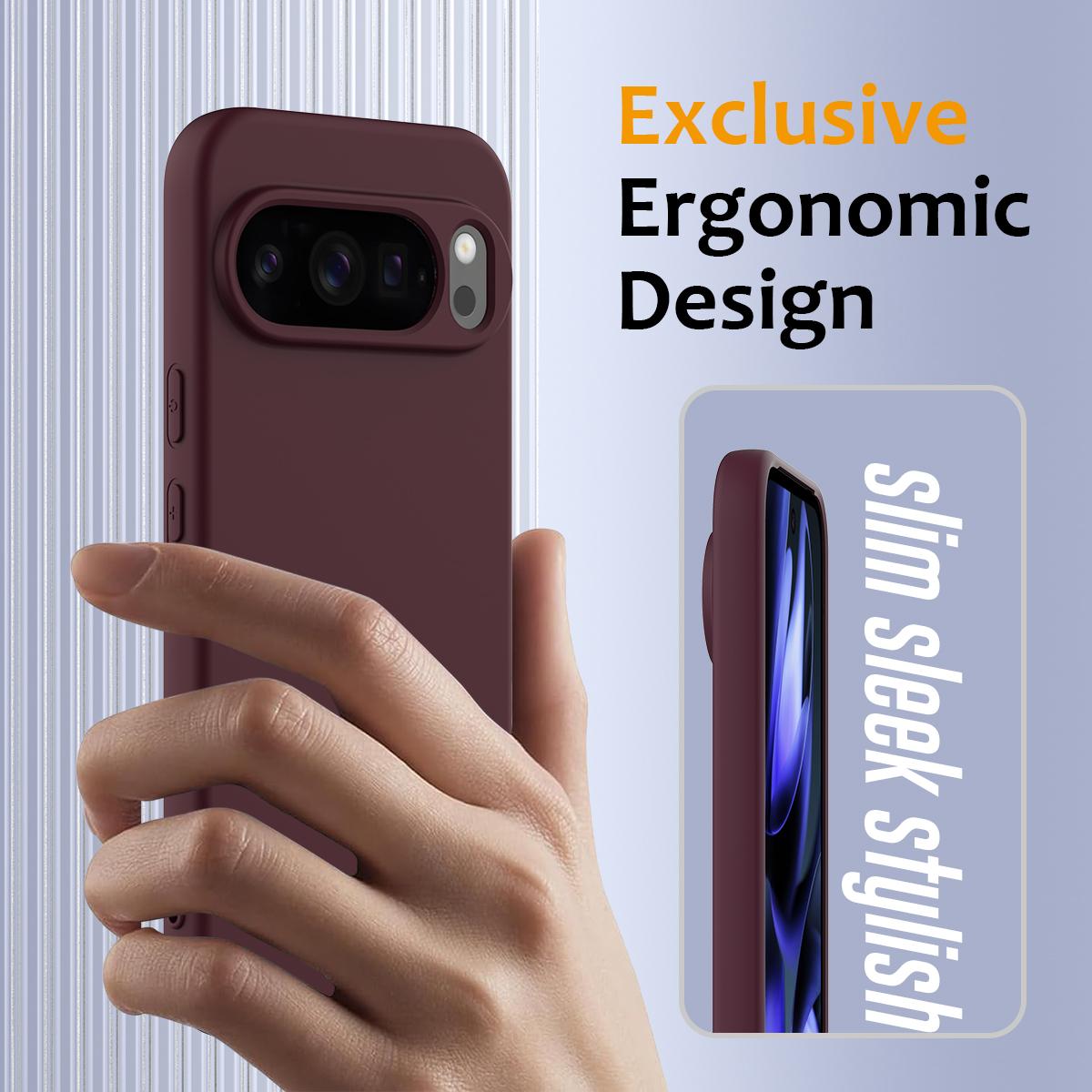 Google Pixel 10 Pro Shockproof Silicone MagSafe Phone Case with Microfibre Lining Magnetic Cover