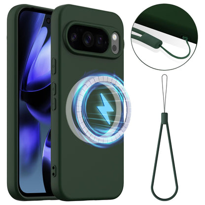 Google Pixel 10 Pro Shockproof Silicone MagSafe Phone Case with Microfibre Lining Magnetic Cover