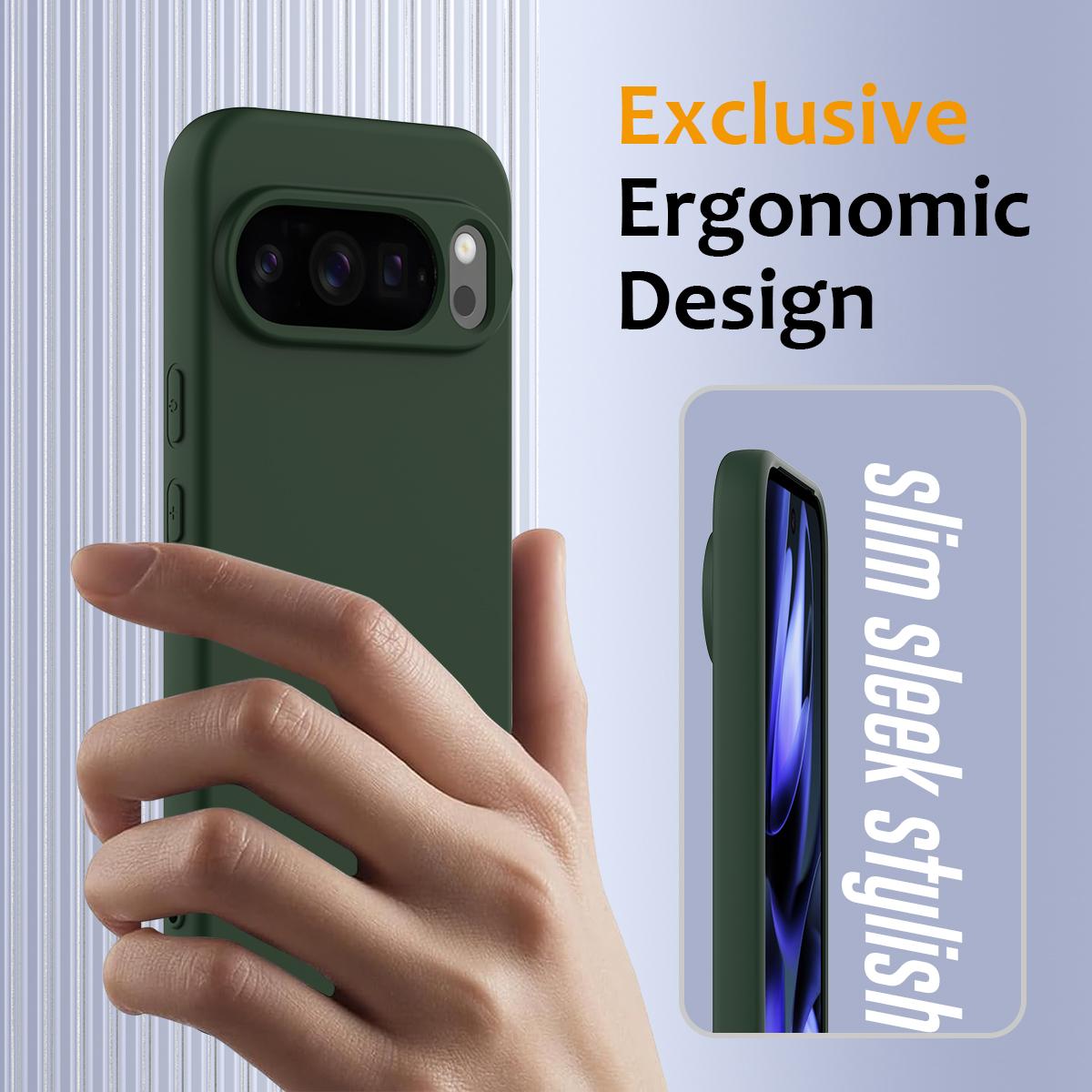 Google Pixel 10 Pro XL Shockproof Silicone MagSafe Phone Case with Microfibre Lining Magnetic Cover