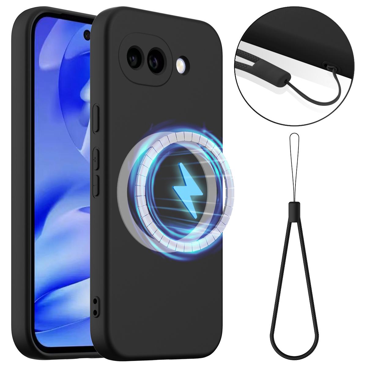 Google Pixel 10a Shockproof Silicone MagSafe Phone Case with Microfibre Lining Magnetic Cover