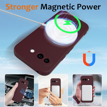 Google Pixel 10a Shockproof Silicone MagSafe Phone Case with Microfibre Lining Magnetic Cover