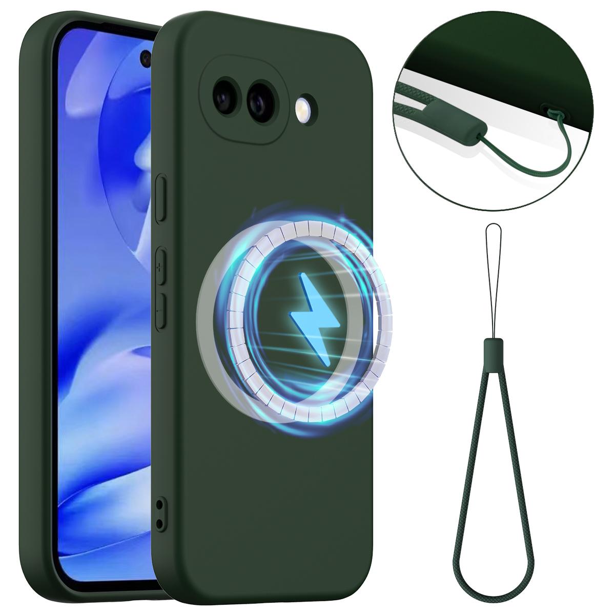 Google Pixel 10a Shockproof Silicone MagSafe Phone Case with Microfibre Lining Magnetic Cover