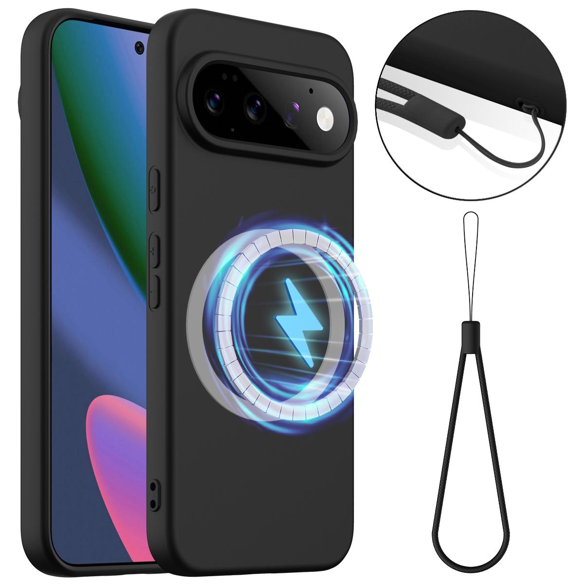 Google Pixel 11 Pro Shockproof Silicone MagSafe Phone Case with Microfibre Lining Magnetic Cover