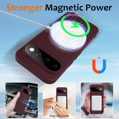 Google Pixel 11 Pro Shockproof Silicone MagSafe Phone Case with Microfibre Lining Magnetic Cover