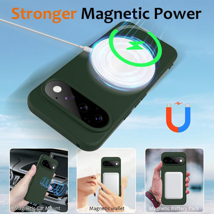 Google Pixel 11 Pro Shockproof Silicone MagSafe Phone Case with Microfibre Lining Magnetic Cover
